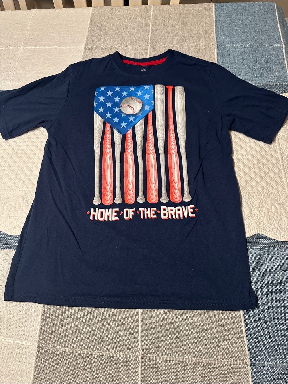 Boys Navy 'Home of the Brave' Baseball Graphic Tee